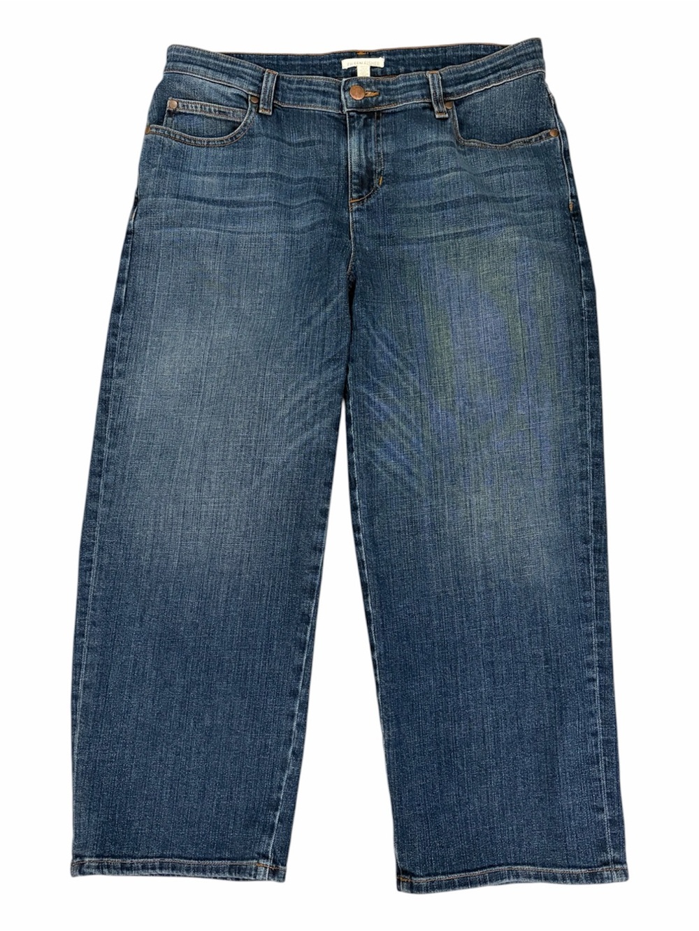 Eileen Fisher Organic Cotton Stretch Denim Wide-Leg Cropped Jeans